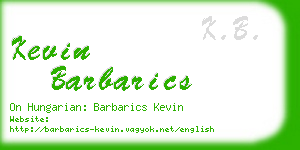 kevin barbarics business card